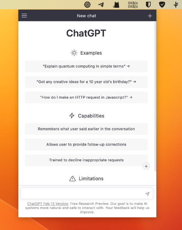 #GitHub #ChatGPT #Rust #Tauri▎ChatGPTChatGPT 桌面客户端▎特性- 支持 #macOS #Windows #Linux- 使用 PNG #PDF 和 #Markdown 导出对话- 系统托管悬浮小窗口- 丰富强大的菜单项- 自定义全局快捷方式- 弹窗搜索- ……项目地址｜下载地址PS：最新版终于支持 Apple Silicon 芯片了