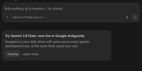 反重力支持Gemini 3.8 Flash了！