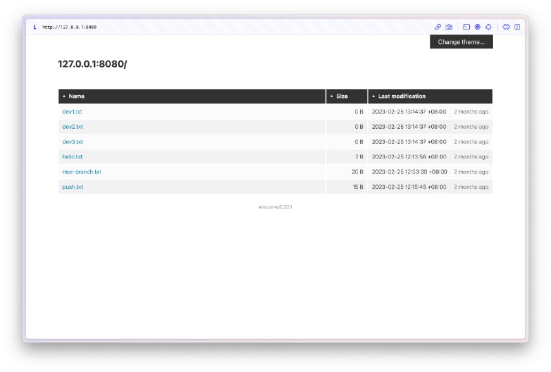 #GitHub #自托管 #Rust #CLI▎miniserve极简文件／目录共享 HTTP 服务▎特性- 跨平台支持所有主流操作系统- 易于使用，自动处理文件 MIME 类型- 无需依赖，仅有单个二进制文件- 支持用户名和密码（或散列密码）身份验证- 快速运行、支持高度并发任务- 文件夹下载（.tar.gz 或 .zip）- 文件上传、目录创建- 扫描二维码快速访问- 支持 README.md 的 #Markdown 渲染- 多种漂亮的主题- 支持 #Docker 或 Podman 部署项目地址｜下载地址频道 @dejavuBlog群组 @dejavuGroup