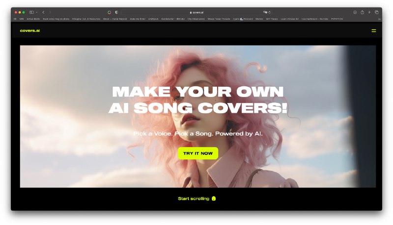 Covers AI —— 让 AI 明星来场大乱斗🎤 Covers AI 是一款 AI 音乐工具，由 Mayk it 的团队制作，它可以让用户挑选名人声音或是使用自己的声音来翻唱歌曲