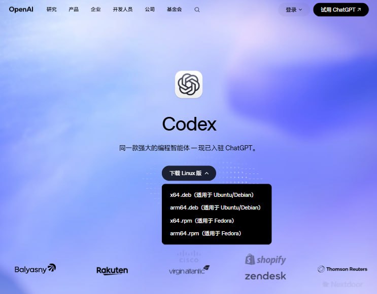 Codex 官方发布 Linux版本了！x64 .deb（适用于 Ubuntu/Debian）：