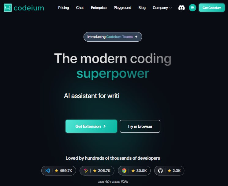 #境外AI  #编程助手Codeium 编程助手针对个人完全免费使用！提交下面的表格，将您自己列入 Codeium 中 GPT-4 封闭测试版的候补名单