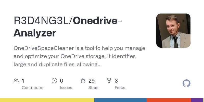 GitHub - R3D4NG3L/Onedrive-Analyzer: OneDriveSpaceCleaner is a tool to help you manage and optimize your OneDrive storage.  It…