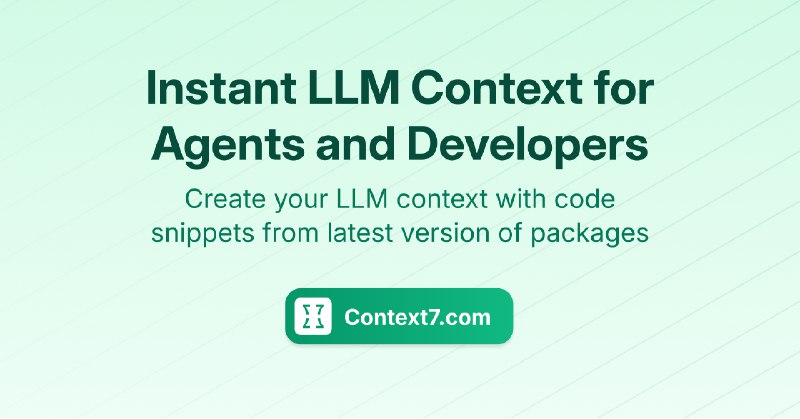 Context7 - Up-to-date documentation for LLMs and AI code editors