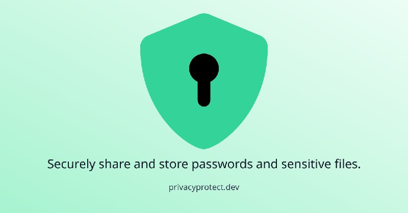PrivacyProtect - Securely share and store passwords and sensitive files.