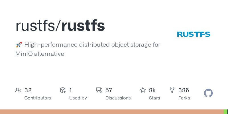 GitHub - rustfs/rustfs: 🚀 High-performance distributed object storage for MinIO  alternative.