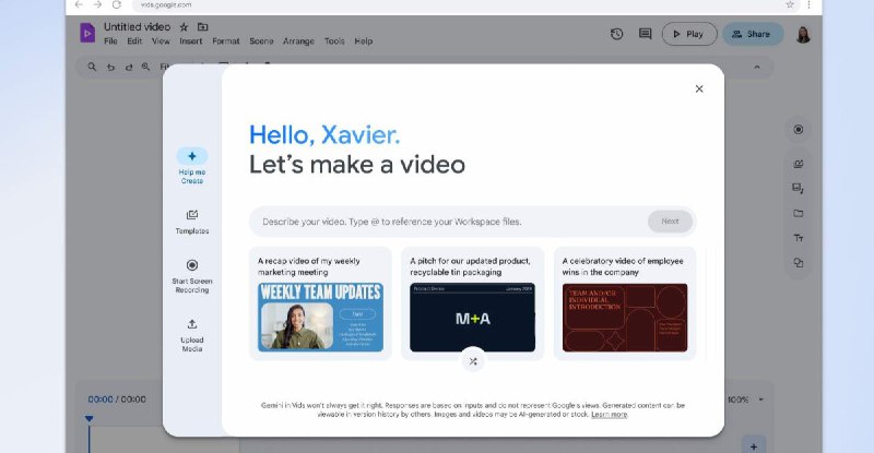Google tests out Gemini AI-created video presentations
