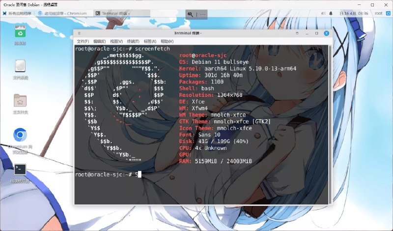 甲骨文 ARM 服务器安装 Debian + xfce 桌面 - 笨蛋屋