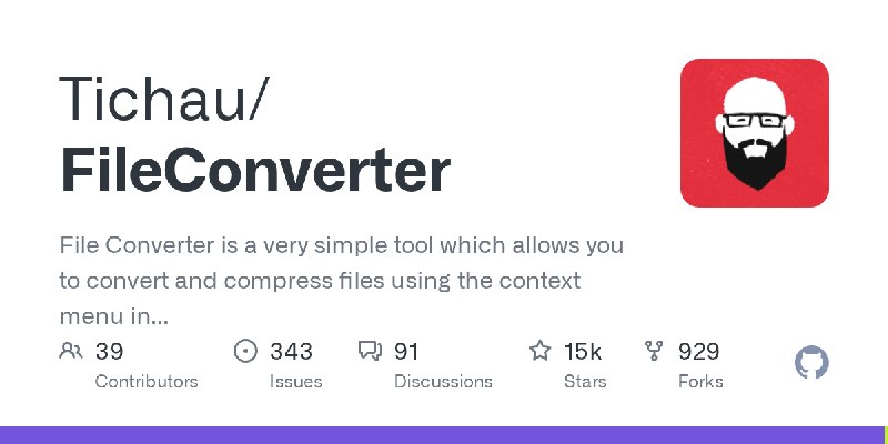 GitHub - Tichau/FileConverter: File Converter is a very simple tool which allows you to convert and compress files using the context…