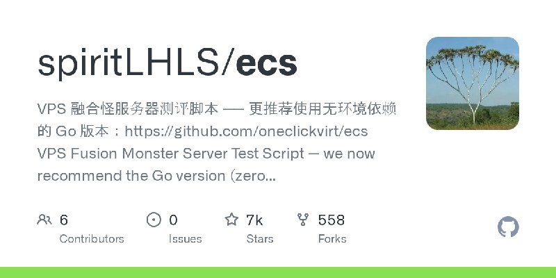 GitHub - spiritLHLS/ecs: VPS 融合怪服务器测评脚本 —— 更推荐使用无环境依赖的 Go 版本：https://github.com/oneclickvirt/ecs VPS Fusion Monster Server Test…