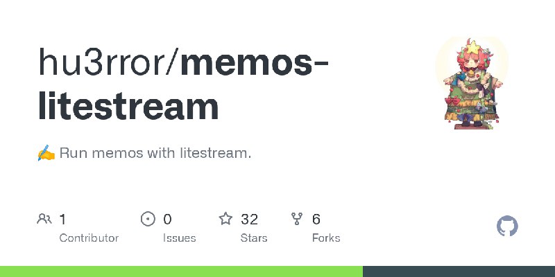 GitHub - hu3rror/memos-litestream: ✍️ Run memos with litestream.