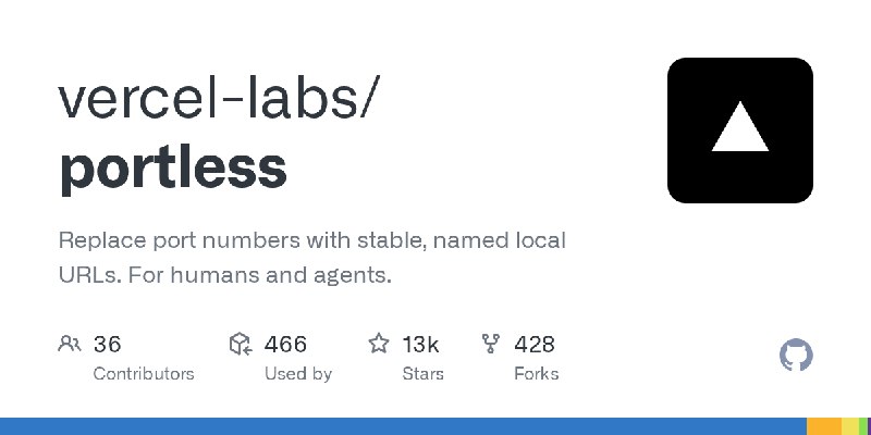 GitHub - vercel-labs/portless: Replace port numbers with stable, named local URLs. For humans and agents.