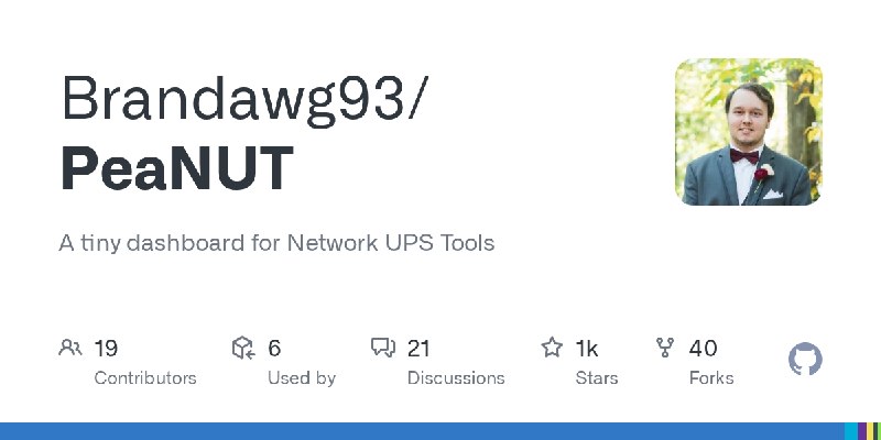 GitHub - Brandawg93/PeaNUT: A tiny dashboard for Network UPS Tools