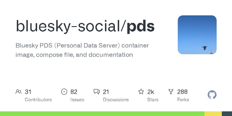 GitHub - bluesky-social/pds: Bluesky PDS (Personal Data Server) container image, compose file, and documentation