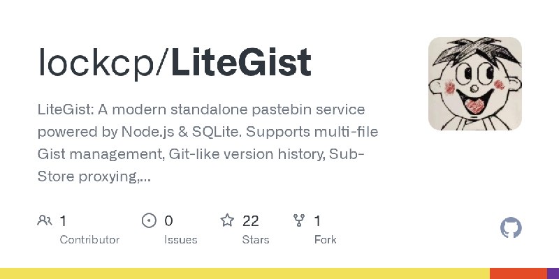 GitHub - lockcp/LiteGist: LiteGist: A modern standalone pastebin service powered by Node.js & SQLite. Supports multi-file Gist…