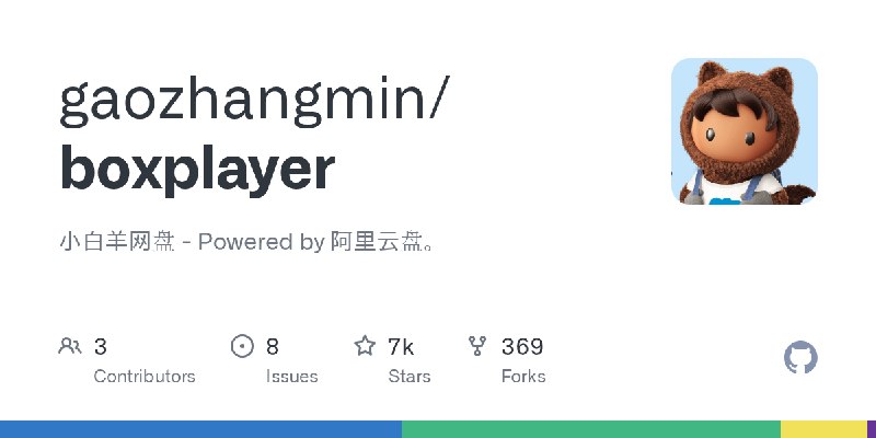 GitHub - gaozhangmin/boxplayer: 小白羊网盘 - Powered by 阿里云盘。
