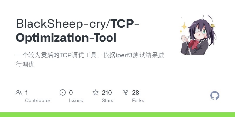 GitHub - BlackSheep-cry/TCP-Optimization-Tool: 一个较为灵活的TCP调优工具，依据iperf3测试结果进行调优
