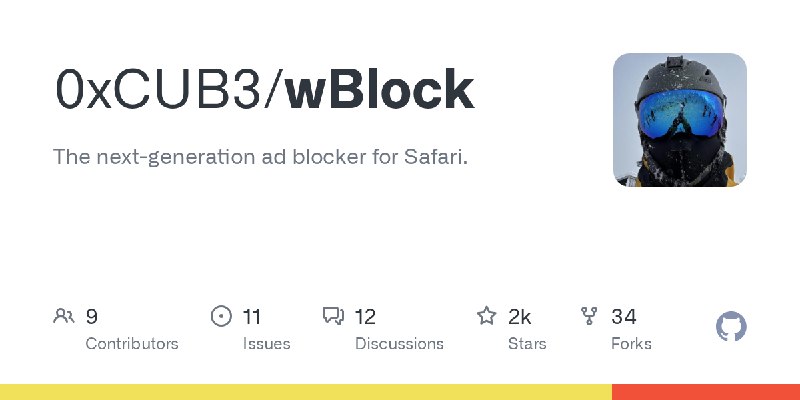 GitHub - 0xCUB3/wBlock: The next-generation ad blocker for Safari.