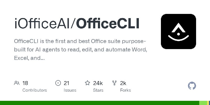 GitHub - iOfficeAI/OfficeCLI: OfficeCLI is the first and best Office suite  purpose-built for AI agents to read, edit, and automate…