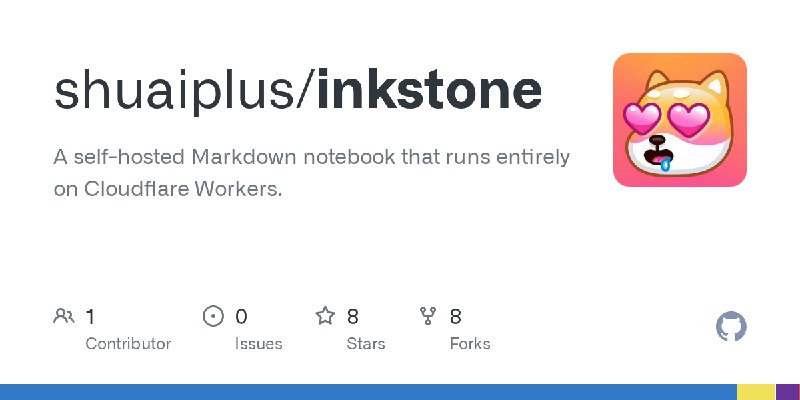 GitHub - shuaiplus/inkstone: A self-hosted Markdown notebook that runs entirely on Cloudflare Workers.