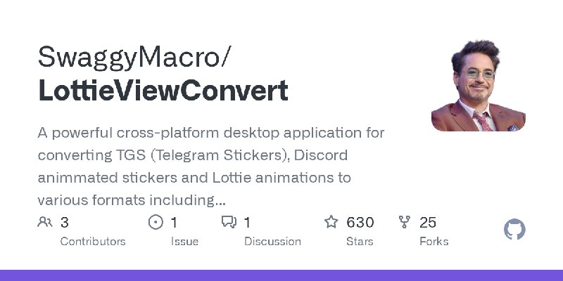 GitHub - SwaggyMacro/LottieViewConvert: A powerful cross-platform desktop application for converting TGS (Telegram Stickers), Discord…