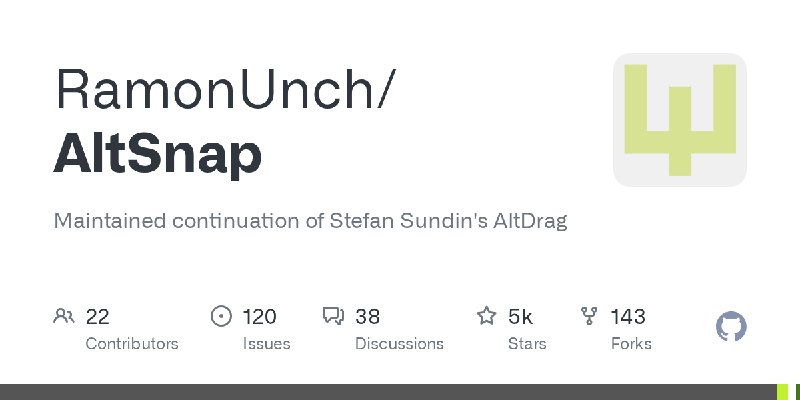 GitHub - RamonUnch/AltSnap: Maintained continuation of Stefan Sundin's AltDrag