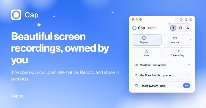 Cap — Beautiful screen recordings, owned by you.