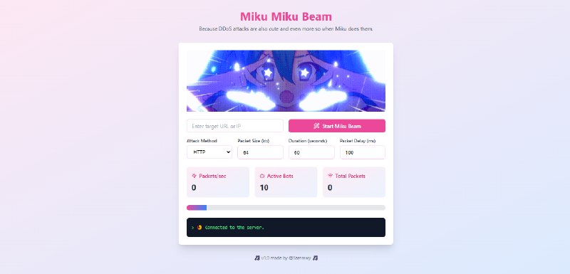 GitHub - sammwyy/MikuMikuBeam: An open-source network stresser tool but it's Hatsune Miku