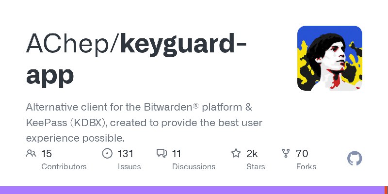 GitHub - AChep/keyguard-app: Alternative client for the Bitwarden® platform & KeePass (KDBX), created to provide the best user…