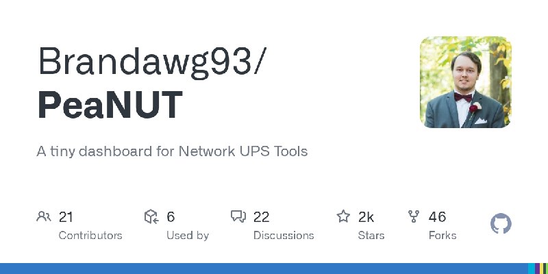 GitHub - Brandawg93/PeaNUT: A tiny dashboard for Network UPS Tools
