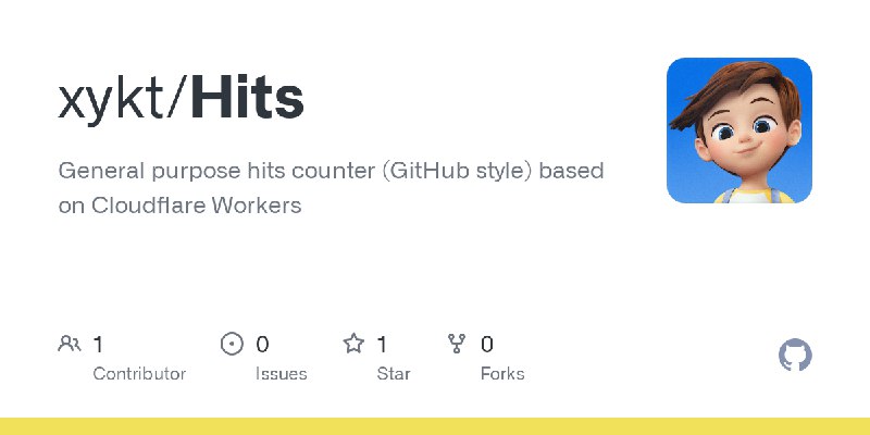 GitHub - xykt/Hits: General purpose hits counter (GitHub style) based on Cloudflare Workers