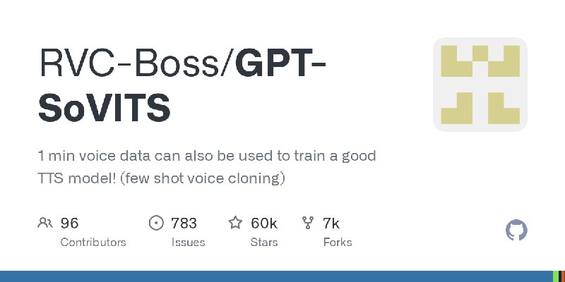 GitHub - RVC-Boss/GPT-SoVITS: 1 min voice data can also be used to train a good TTS model! (few shot voice cloning)