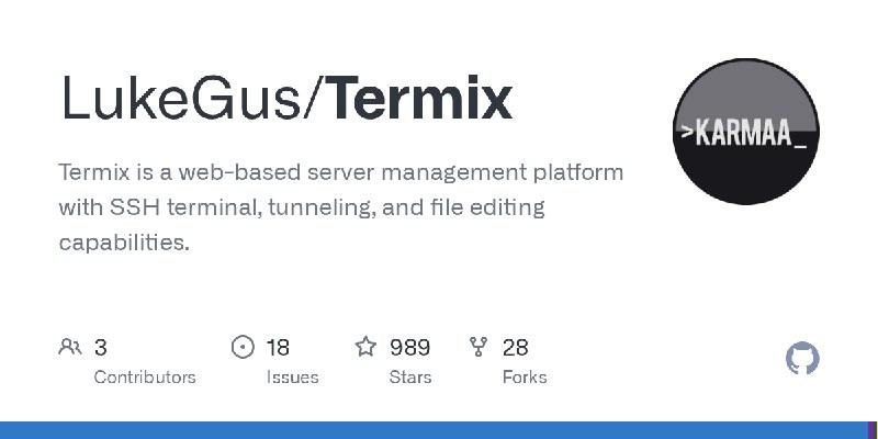 GitHub - LukeGus/Termix: Termix is a web-based server management platform with SSH terminal, tunneling, and file editing capabilities.