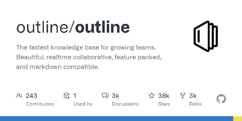 GitHub - outline/outline: The fastest knowledge base for growing teams. Beautiful, realtime collaborative, feature packed, and…