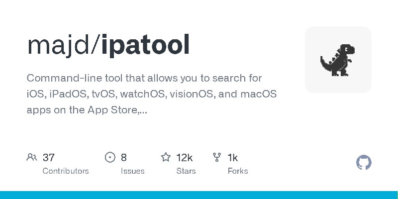 GitHub - majd/ipatool: Command-line tool that allows you to search for iOS, iPadOS, tvOS, watchOS, visionOS, and macOS apps on…