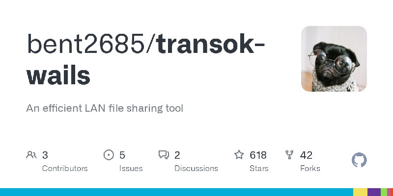 GitHub - bent2685/transok-wails: An efficient LAN file sharing tool