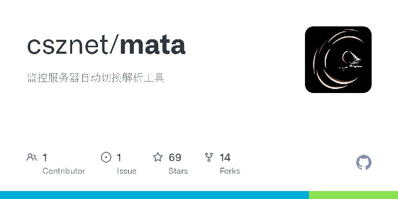 GitHub - csznet/mata: 监控服务器自动切换解析工具