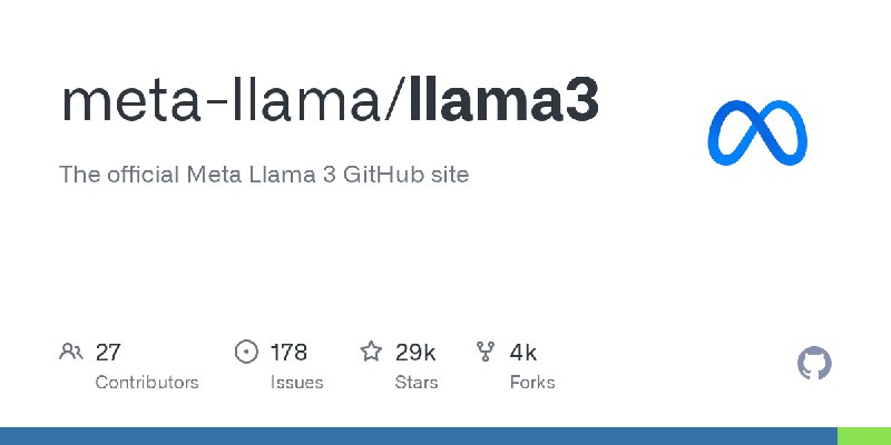 GitHub - meta-llama/llama3: The official Meta Llama 3 GitHub site