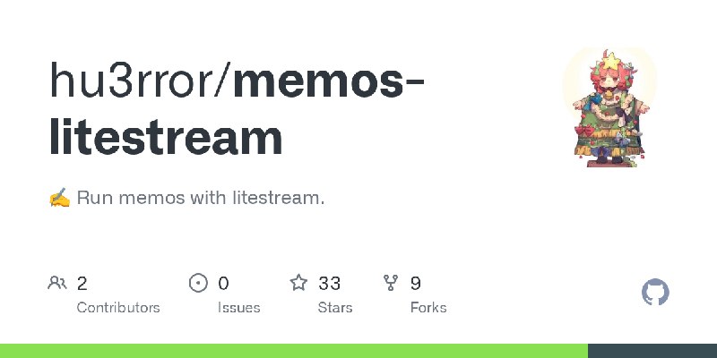 GitHub - hu3rror/memos-litestream: ✍️ Run memos with litestream.
