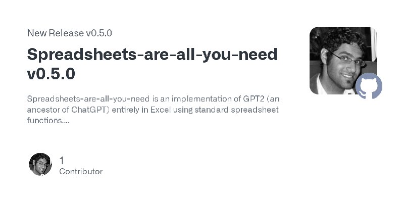 Release Spreadsheets-are-all-you-need v0.5.0 · ianand/spreadsheets-are-all-you-need