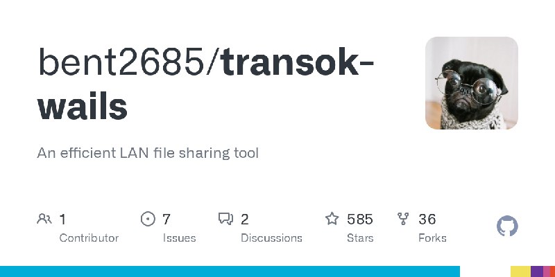 GitHub - bent2685/transok-wails: An efficient LAN file sharing tool