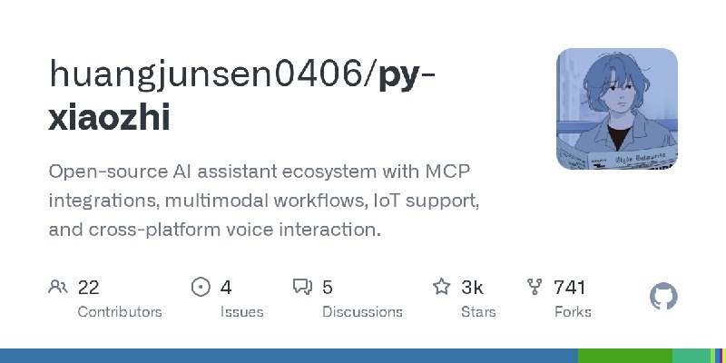 GitHub - huangjunsen0406/py-xiaozhi: Open-source AI assistant ecosystem with MCP integrations, multimodal workflows, IoT support…