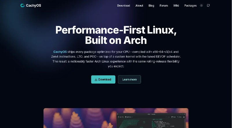 CachyOS — Blazingly Fast OS based on Arch Linux