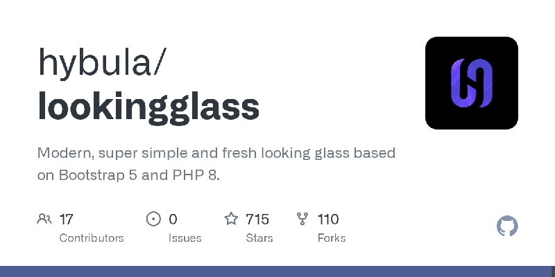 GitHub - hybula/lookingglass: Modern, super simple and fresh looking glass based on Bootstrap 5 and PHP 8.