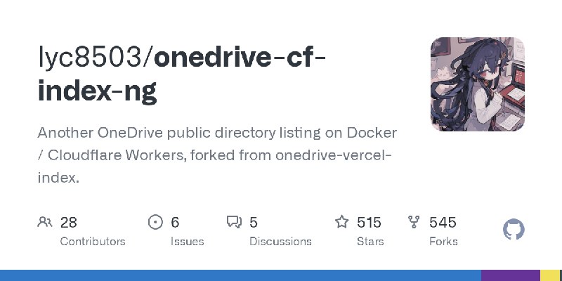 GitHub - lyc8503/onedrive-cf-index-ng: Another OneDrive public directory listing on Docker / Cloudflare Workers, forked from onedrive…