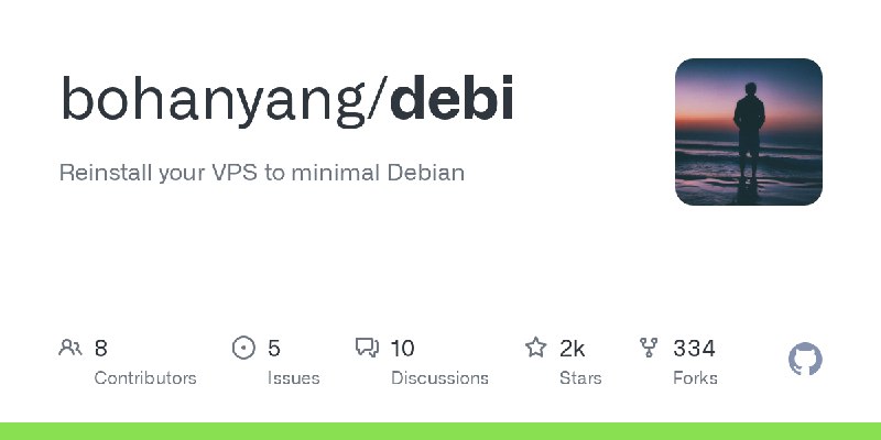 GitHub - bohanyang/debi: Reinstall your VPS to minimal Debian