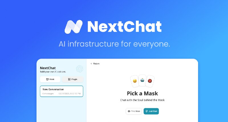 GitHub - ChatGPTNextWeb/NextChat: ✨ Zero-config AI chat assistant. No API key needed — sign up and instantly chat with GPT-5, Claude…
