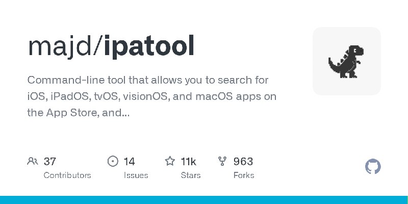 GitHub - majd/ipatool: Command-line tool that allows you to search for iOS, iPadOS, tvOS, visionOS, and macOS apps on the App Store…