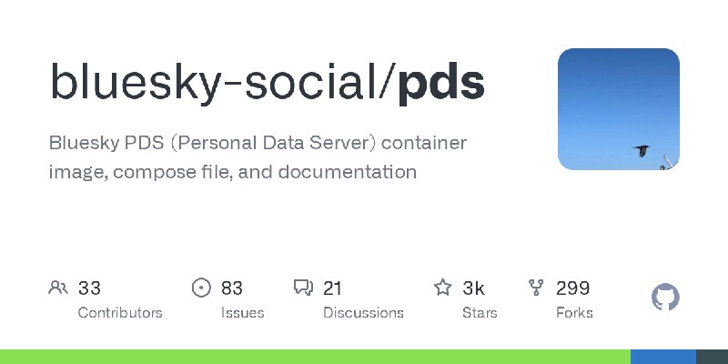 GitHub - bluesky-social/pds: Bluesky PDS (Personal Data Server) container image, compose file, and documentation
