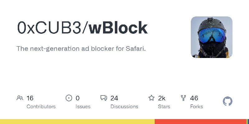 GitHub - 0xCUB3/wBlock: The next-generation ad blocker for Safari.